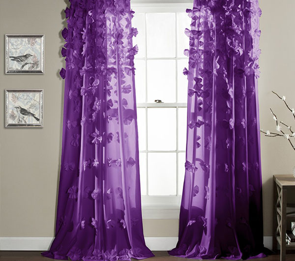 Пошив штор фиолетового цвета